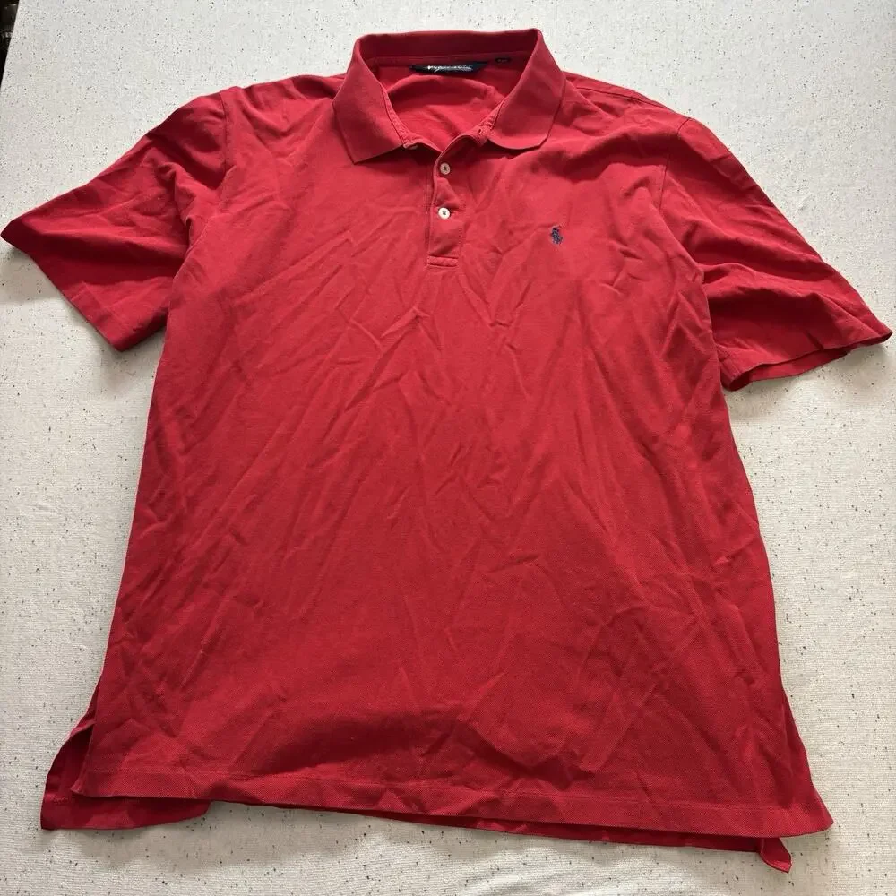 Polo Ralph Lauren Golf Shirt Men XL Red Short Sleeve Performance Preppy